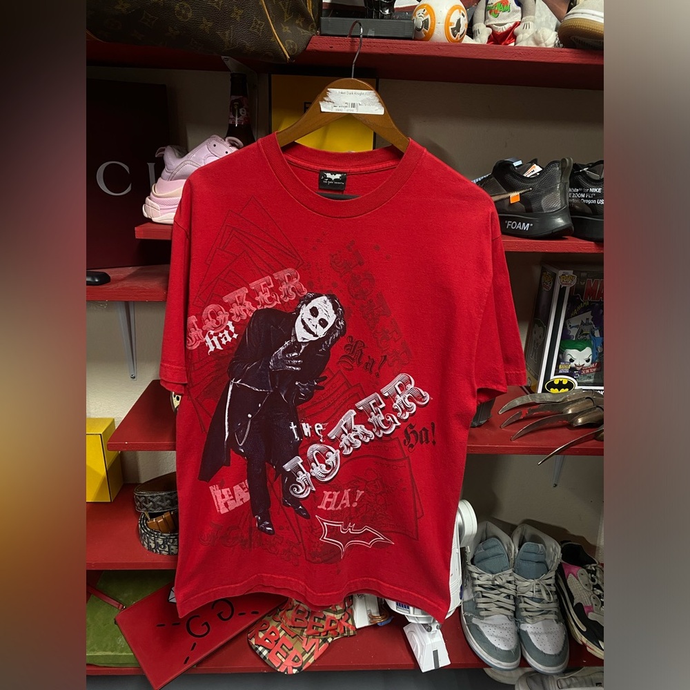 Rare Vintage Dark Knight BATMAN JOKER Heath Ledger Shirt Size L